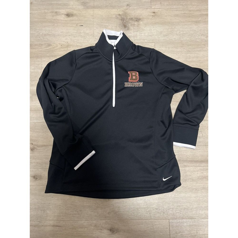 Brown University Bears Women's Nike XL 1/4 Pullover Black White‎ NCAA